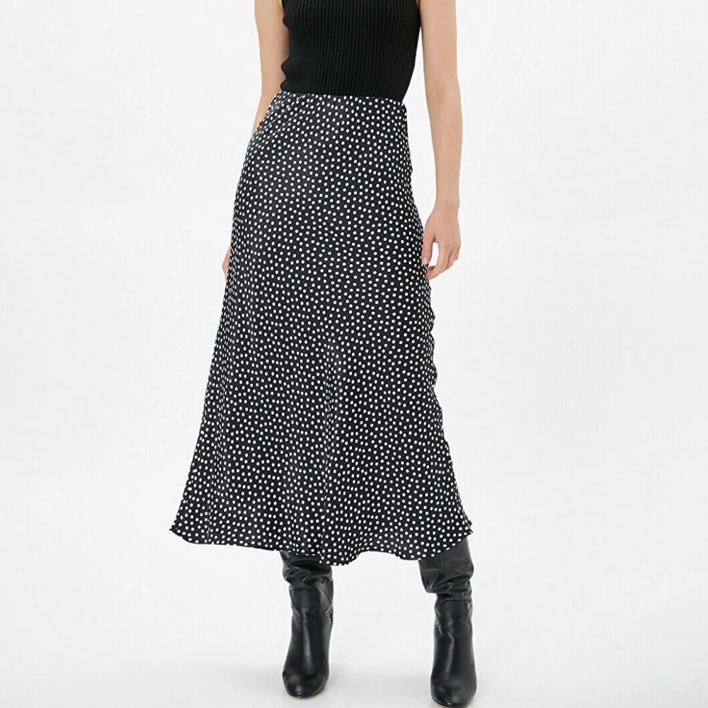 Polka dot midi skirt